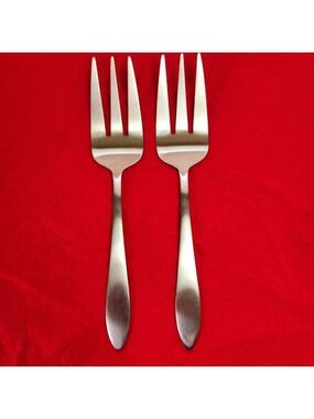Oneida Cold Meat Serving Forks Mooncrest Pattern 8" Set of 2